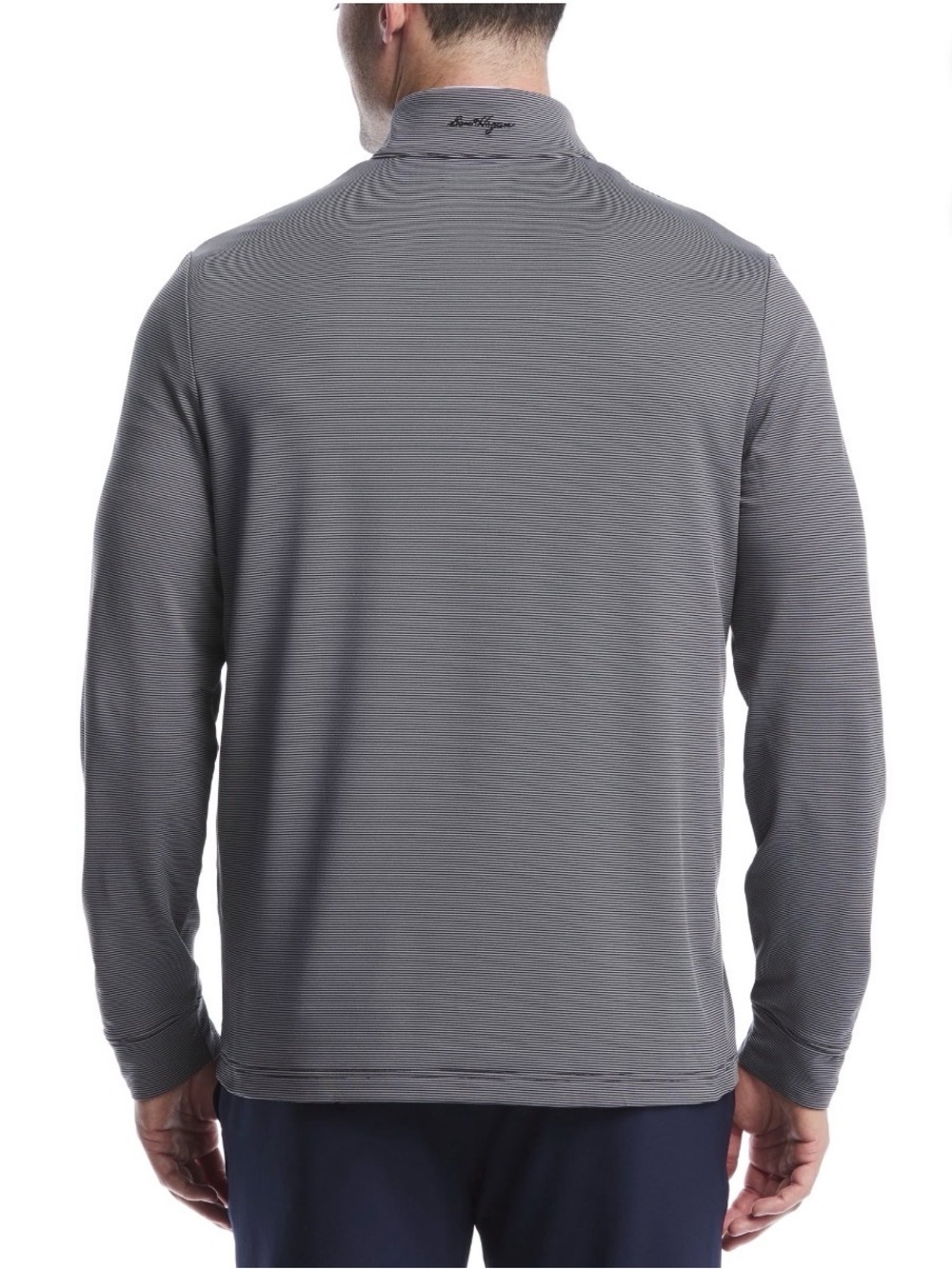 Hogan Men's Gray Quarter-Zip Sweater Pinstripe S 28/30 - Picture 3 of 4
